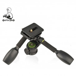 PHOTOGRAPHIER MAX LOAD 10KG SYS-40 ALUMINUM 360 DEGREE SWIVEL BALL HEAD DOUBLE HANDLES + QUICK RELEASE PLATE FOR DSLR CAMERAS